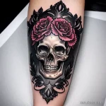 carnation tattoo design with a skull in the backgr LYAVS292 tatufoto.com 170