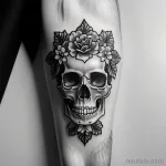 carnation tattoo design with a skull in the backgr LYAVS293 tatufoto.com 171