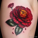 carnation tattoo on the thigh tatufoto.com 175