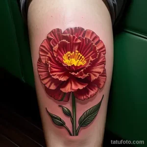 carnation tattoo on the thigh tatufoto.com 176