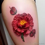 carnation tattoo on the thigh tatufoto.com 177