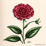 carnation tattoo sketch with a snake coiling aroun LZ15KNN0 tatufoto.com 193