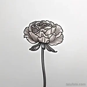 Фото тату розы, выполненной в технике blackwork. Рисунок отличается лаконичностью и использованием только черного цвета.