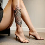 close up of a beautiful woman s ankle with a geometric tattoo tatufoto.com 055