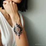 close up of a beautiful woman s wrist with a minimalist tattoo tatufoto.com 045