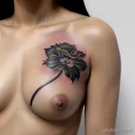 close-up of a black carnation tattoo on a woman s tatufoto.com 231