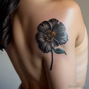 close-up of a black carnation tattoo on a woman s tatufoto.com 240