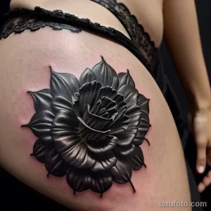 close-up of a black carnation tattoo on a woman s tatufoto.com 241