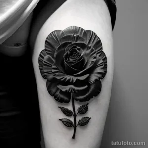 close-up of a black carnation tattoo on a woman s tatufoto.com 242