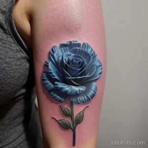 close-up of a blue carnation tattoo on a woman s u LSIEV8C1 tatufoto.com 248