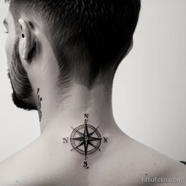 close up of a fine line tattoo on a man s neck tatufoto.com 058