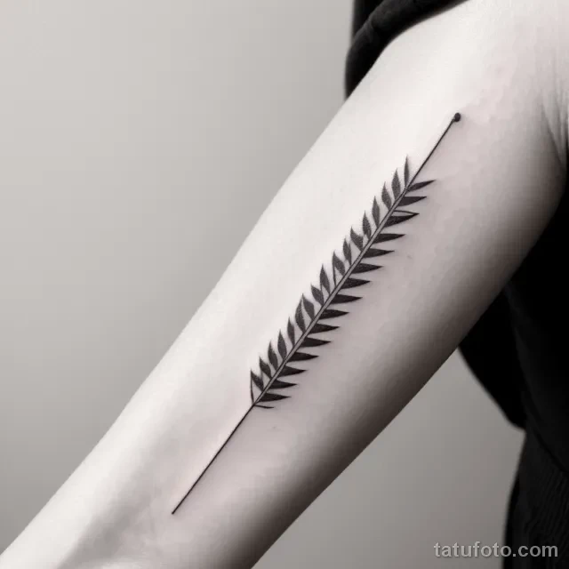 close up of a minimalist line tattoo on smooth skin tatufoto.com 062