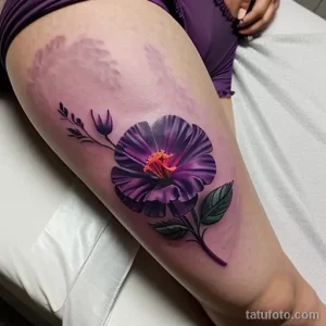 close-up of a purple carnation tattoo on a woman s LVTUZMR3 tatufoto.com 260