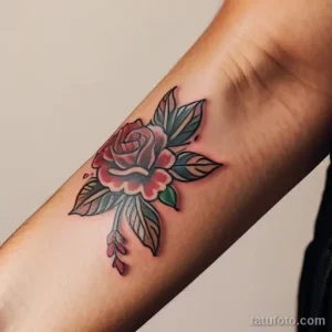 close-up of a red carnation tattoo on a woman s wr LVY8GZ10 tatufoto.com 264
