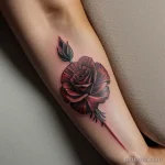 close-up of a red carnation tattoo on a woman s wr LVY8GZ13 tatufoto.com 265