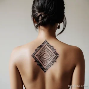 close up of a woman s back with a small minimalist tattoo tatufoto.com 068