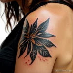close-up of a woman’s tattoo on her shoulder, signs of age tatufoto.com 250