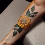 close-up of a yellow carnation tattoo on a woman s LUG93D22 tatufoto.com 269
