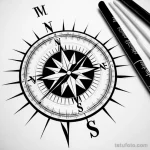 compass tattoo sketch tatufoto.com 073