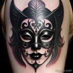 dark venetian mask tattoo with black roses and gothic designs S2430381932 St40 G12 tatufoto.com 031