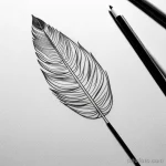 feather tattoo sketch tatufoto.com 110