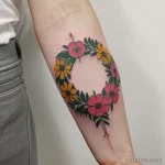 floral wreath tattoo design tatufoto.com 014