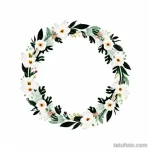 floral wreath tattoo design tatufoto.com 021