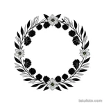 floral wreath tattoo design tatufoto.com 030