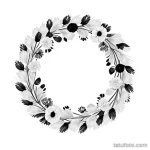 flower wreath tattoo design tatufoto.com 044