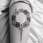 hand drawn floral wreath tattoo sketch tatufoto.com 058
