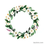 hand drawn floral wreath tattoo sketch tatufoto.com 059