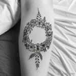 hand drawn floral wreath tattoo sketch tatufoto.com 063