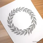 hand drawn flower wreath tattoo sketch tatufoto.com 068