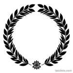hand drawn laurel wreath tattoo outline tatufoto.com 070