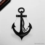 minimalist anchor tattoo sketch with rope tatufoto.com 117