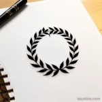 minimalist laurel wreath tattoo sketch tatufoto.com 166