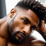 muscular man with a dragon tattoo across his chest, symbolizing strength, gazing intensely into the distance tattoo lion, on nec tatufoto.com 249