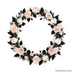 pencil sketch of a wreath with roses tattoo tatufoto.com 171