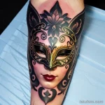 realistic venetian mask tattoo in vibrant colors tatufoto.com 091