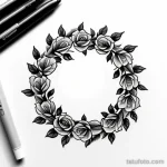 rose wreath tattoo design tatufoto.com 173