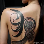 script tattoo on a woman’s ribcage, black ink, detailed, tatufoto.com 299