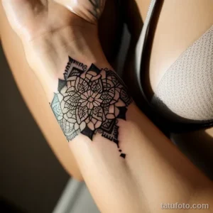 sexy close up of a woman s wrist with a geometric tattoo tatufoto.com 136