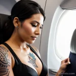 sexy woman in a flight attendant uniform tatufoto.com 138