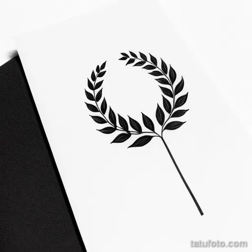 simple laurel wreath tattoo sketch tatufoto.com 186