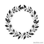 simple pencil sketch of a floral wreath tattoo tatufoto.com 187
