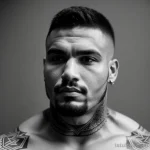 strong man with a geometric tattoo on his neck tatufoto.com 152