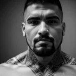 strong man with a geometric tattoo on his neck tatufoto.com 153
