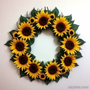 tattoo design of a sunflower wreath tatufoto.com 192