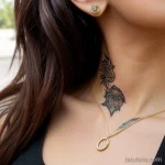 tattoo lion on neck 1.5, beautiful woman, realism tatufoto.com 061