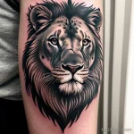 tattoo lion, on neck sexy girl, photorealistic, tatufoto.com 095